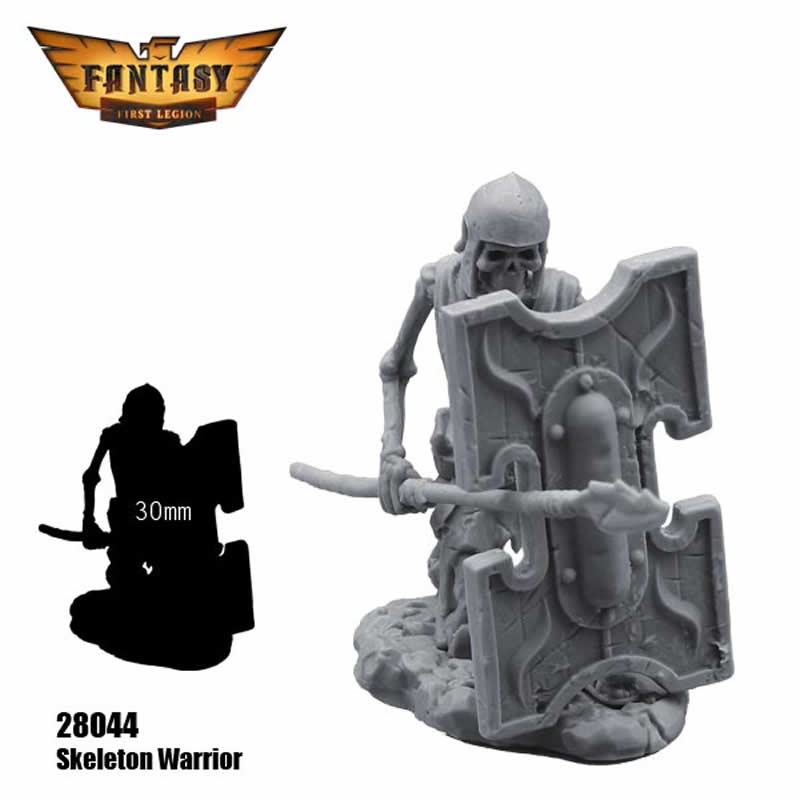 FLM28044 Skeleton Warrior with Shield Figure Kit 28mm Heroic Scale Miniature Unpainted 4th Image