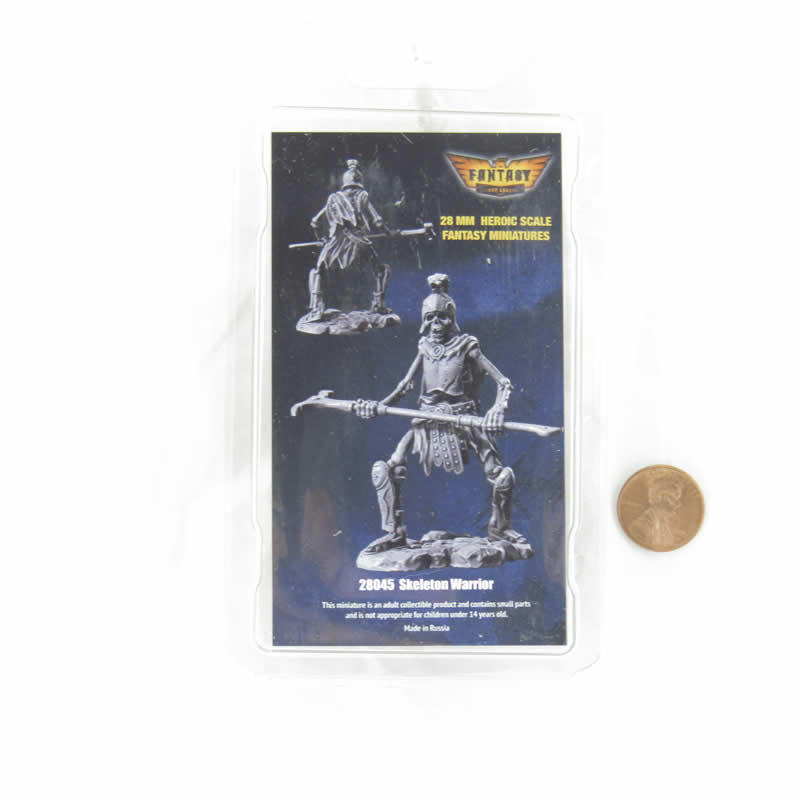 FLM28045 Skeleton Warrior Figure Kit 28mm Heroic Scale Miniature Unpainted 3rd Image