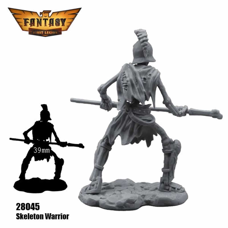 FLM28045 Skeleton Warrior Figure Kit 28mm Heroic Scale Miniature Unpainted 4th Image