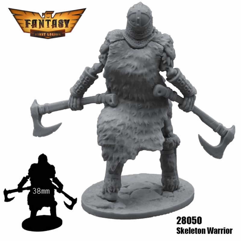 FLM28050 Skeleton Beserker Figure Kit 28mm Heroic Scale Miniature Unpainted 4th Image