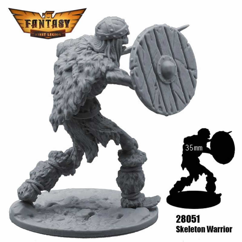 FLM28052 Skeleton Warrior Figure Kit 28mm Heroic Scale Miniature Unpainted 4th Image