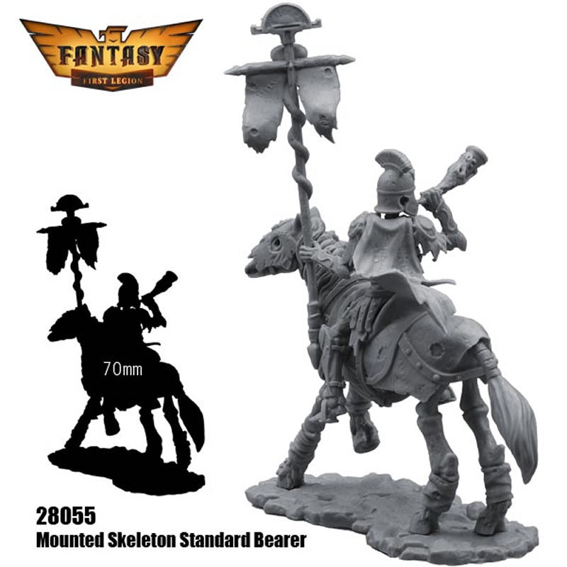 FLM28055 Mounted Skeleton Standard Bearer Figure Kit 28mm Heroic Scale Miniature Unpainted 4th Image