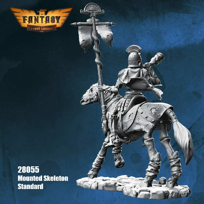 FLM28055 Mounted Skeleton Standard Bearer Figure Kit 28mm Heroic Scale Miniature Unpainted 5th Image