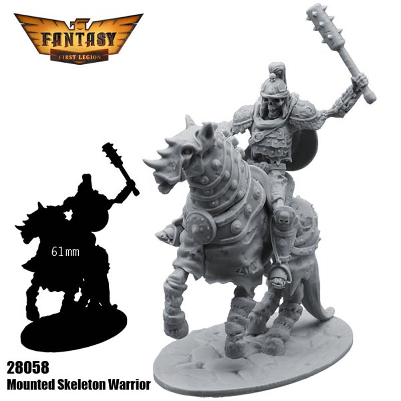 FLM28058 Mounted Skeleton Warrior Figure Kit 28mm Heroic Scale Miniature Unpainted 4th Image