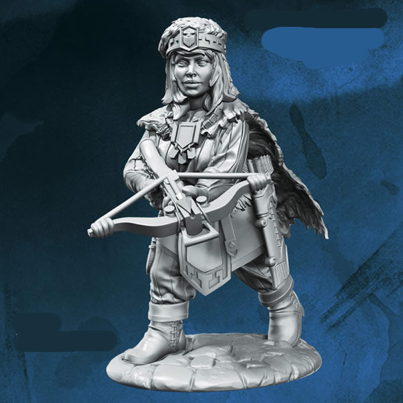 FLM28077 Dwarven Huntress Figure Kit 28mm Heroic Scale Miniature Unpainted Main Image