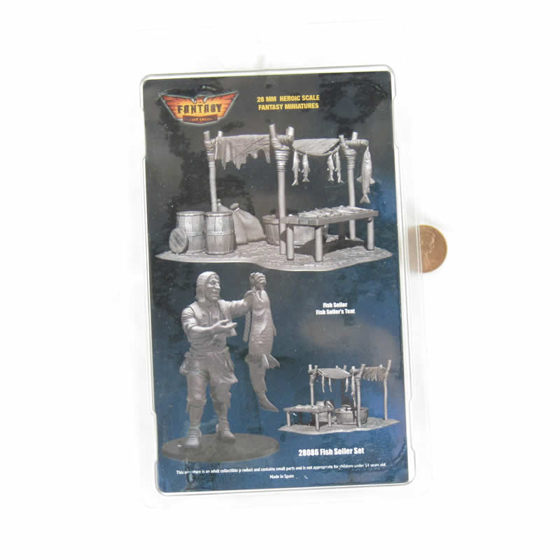 FLM28086 Fish Seller and Sellers Tent Figure Kit 28mm Heroic Scale Miniature Unpainted 3rd Image