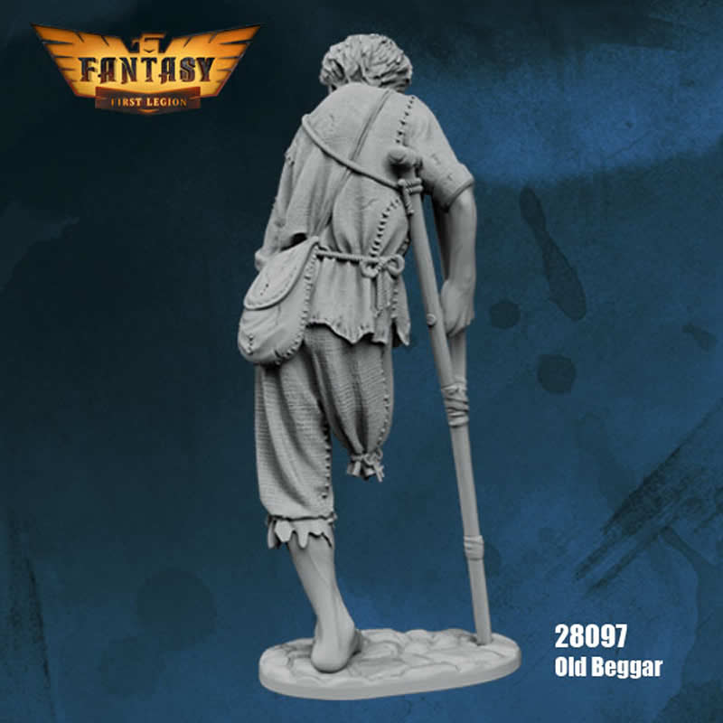 FLM28097 Old Beggar Figure Kit 28mm Heroic Scale Miniature Unpainted 4th Image