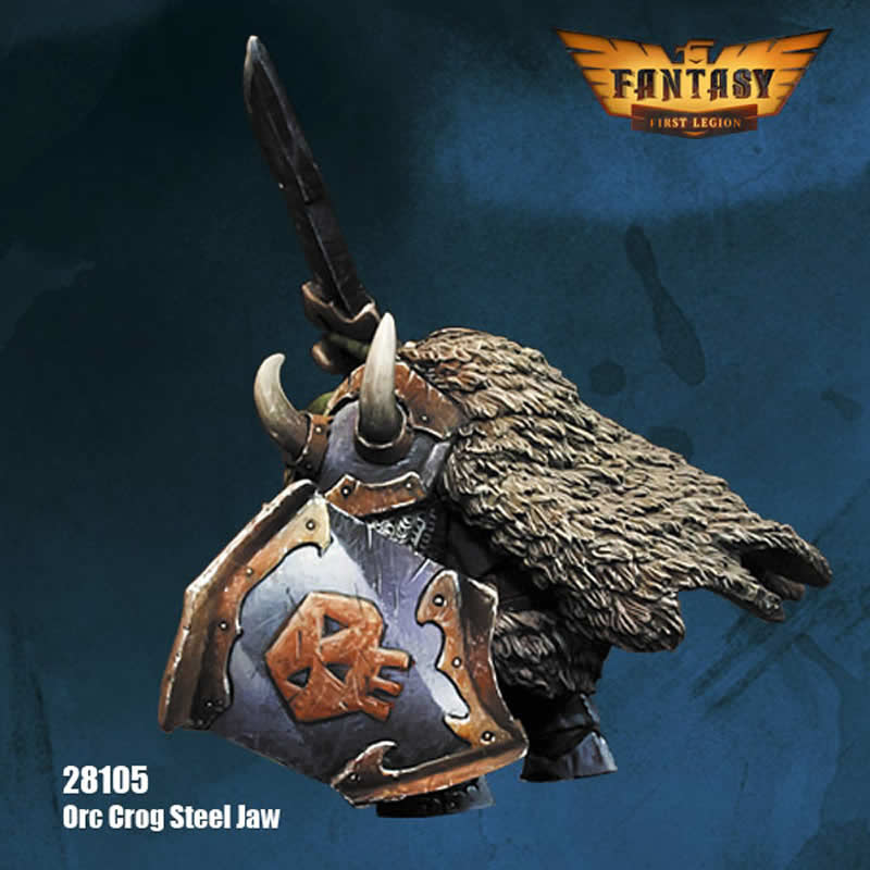 FLM28105 Orc Leader Crog Steel Jaw Figure Kit 28mm Heroic Scale Miniature Unpainted 4th Image