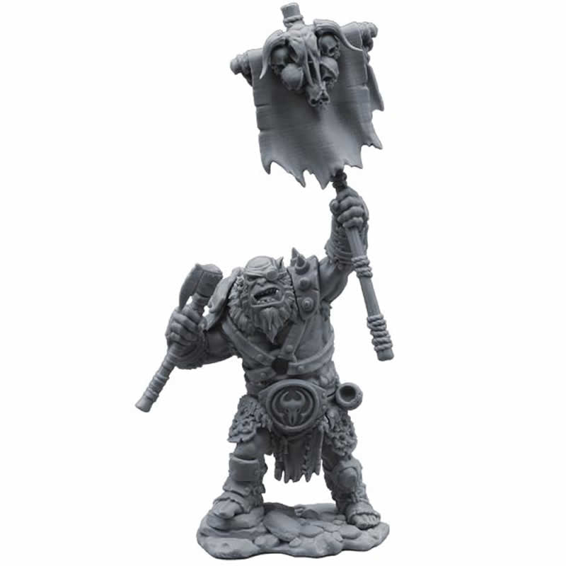 FLM28108 Orc Standard Bearer Uchyn Figure Kit 28mm Heroic Scale Miniature Unpainted Main Image