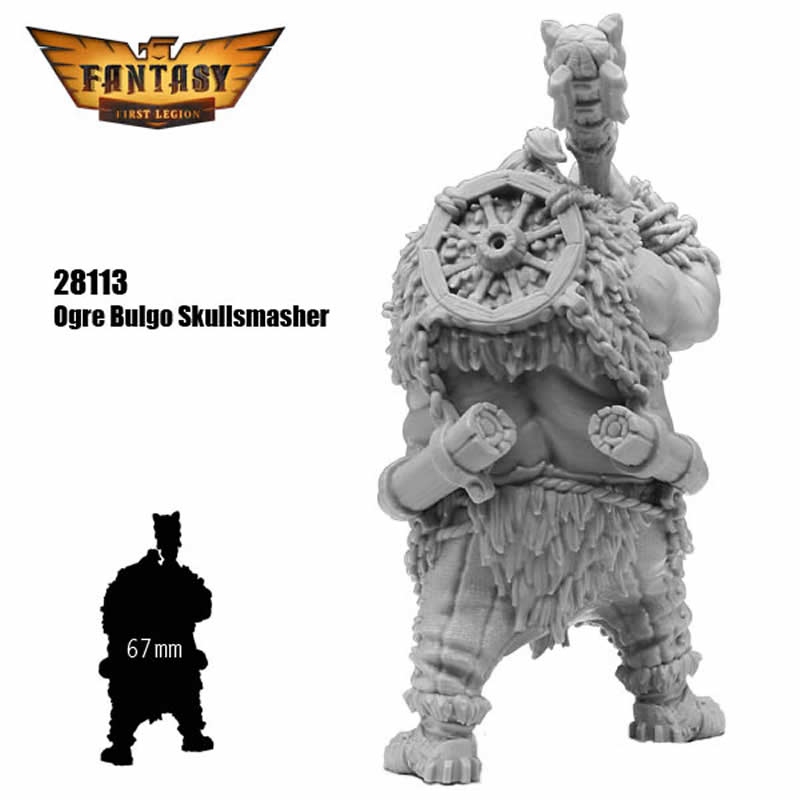 FLM28113 Ogre Bulgo Skullsmasher Figure Kit 28mm Heroic Scale Miniature Unpainted 4th Image