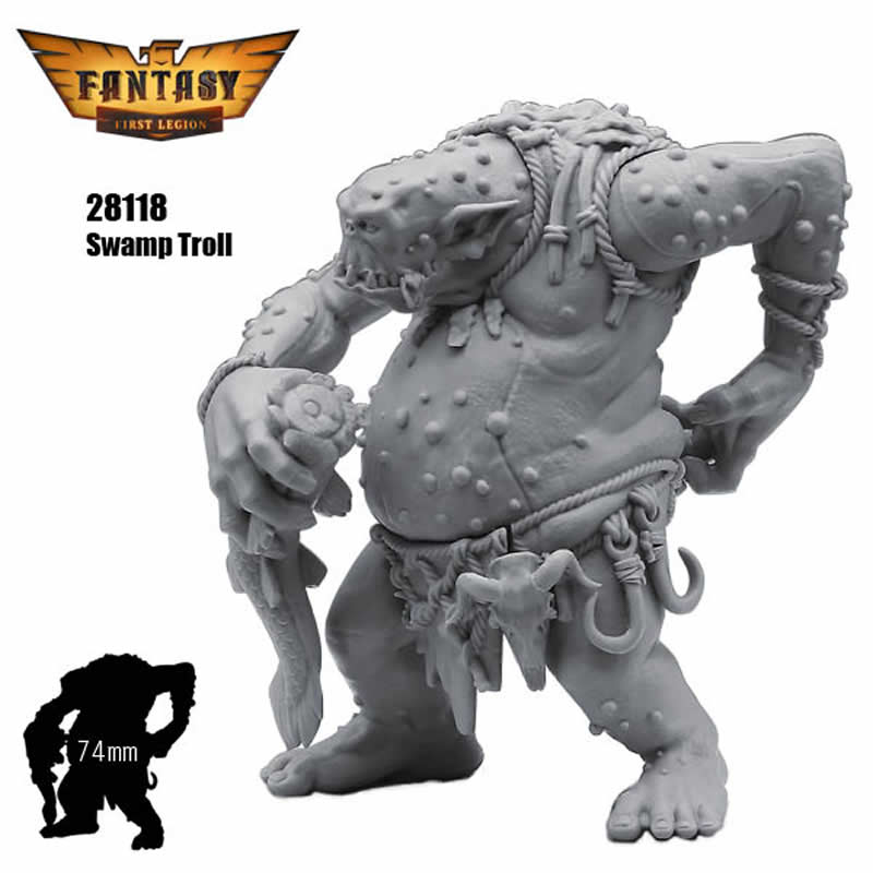 FLM28118 Swamp Troll Figure Kit 28mm Heroic Scale Miniature Unpainted 4th Image