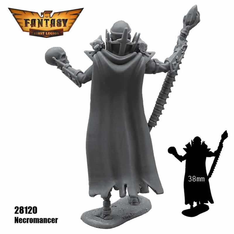 FLM28120 Necromancer Figure Kit 28mm Heroic Scale Miniature Unpainted 4th Image