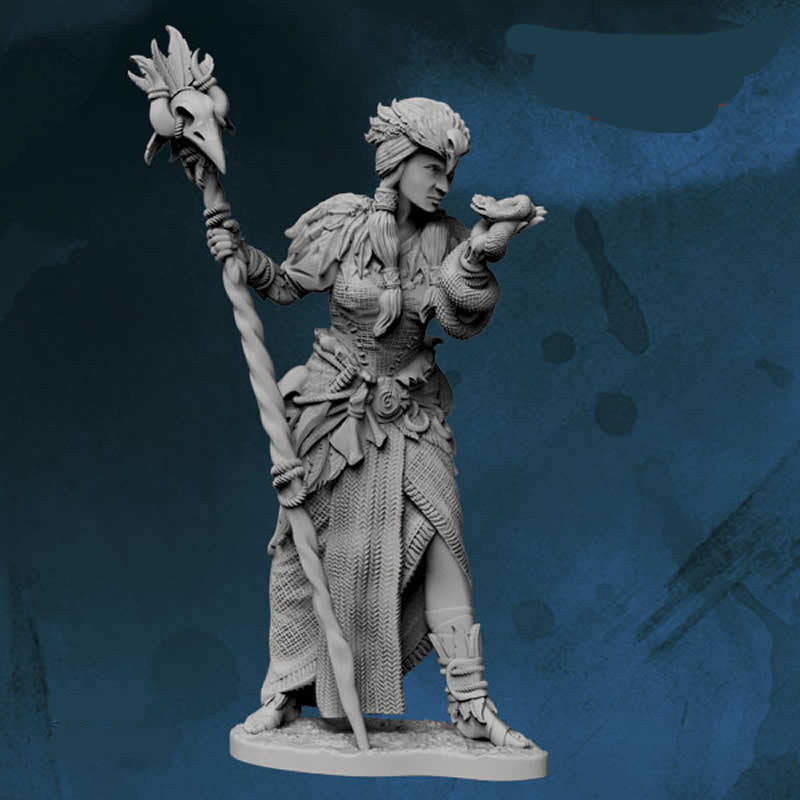 FLM28124 Sorceress Figure Kit 28mm Heroic Scale Miniature Unpainted Main Image