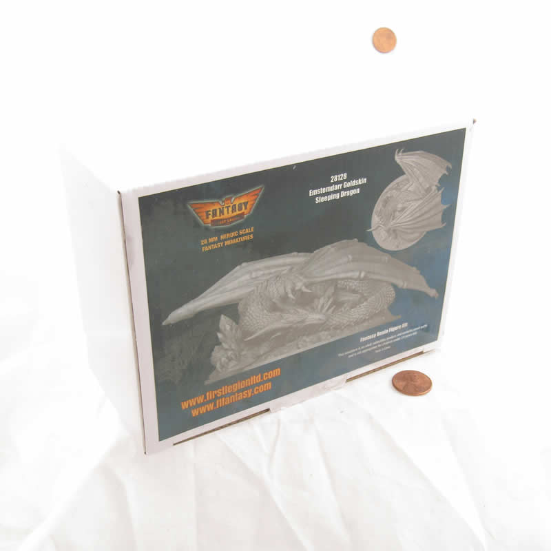 FLM28128 Estemdarr Goldskin Sleeping Dragon Figure Kit 28mm Heroic Scale Miniature Unpainted 2nd Image