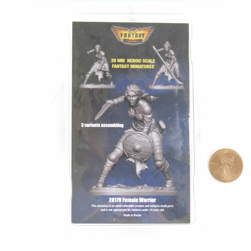 FLM28179 Female Warrior Figure Kit 28mm Heroic Scale Miniature Unpainted 3rd Image