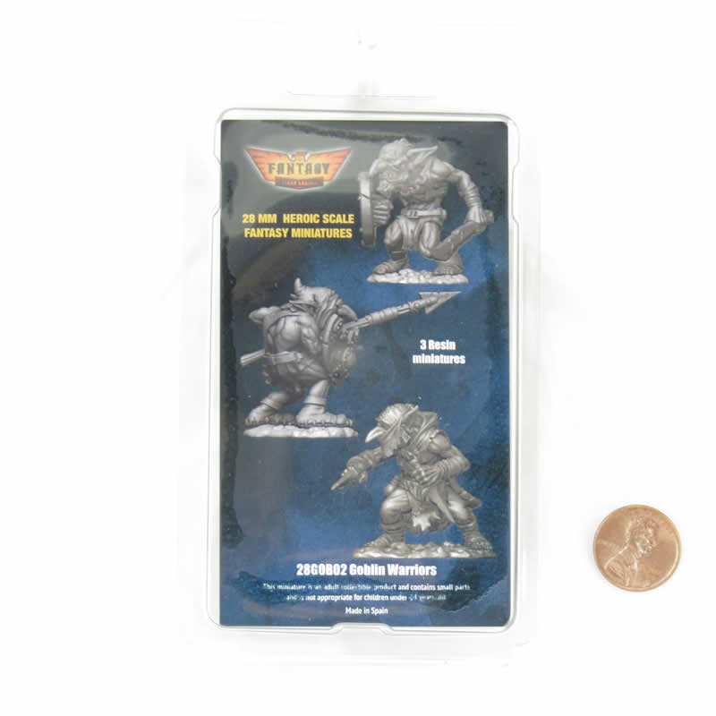 FLM28GOB02 Goblin Warriors 3 Different Goblins Figure Kit 28mm Heroic Scale Miniature Unpainted 3rd Image