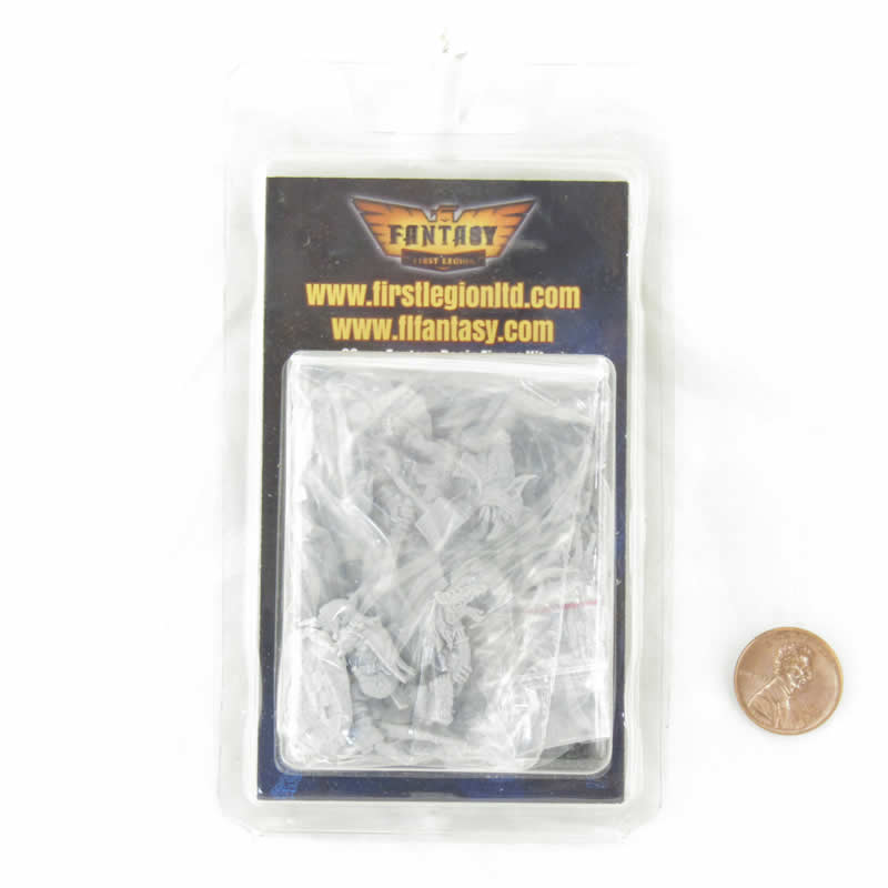 FLM28GOB05 Goblin Command Pack Leader, Standard, Muscian Figure Kit 28mm Heroic Scale Miniature Unpainted 2nd Image