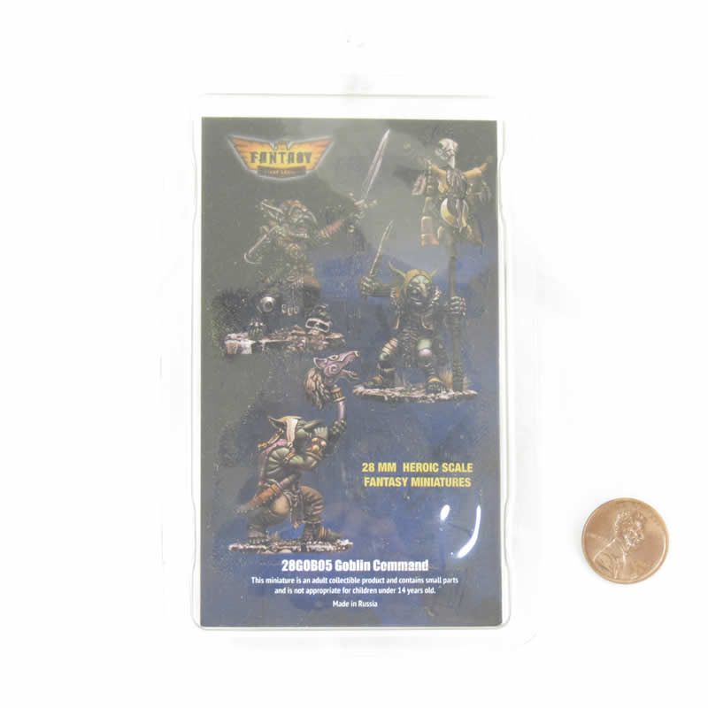 FLM28GOB05 Goblin Command Pack Leader, Standard, Muscian Figure Kit 28mm Heroic Scale Miniature Unpainted 3rd Image