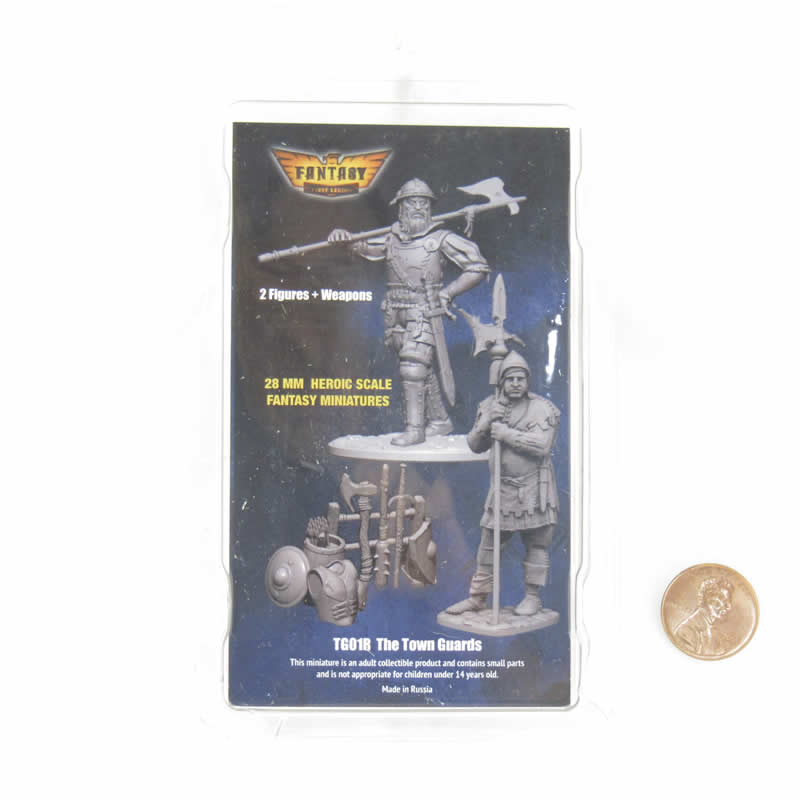 FLMTG01R The Town Guards 2 Figures Plus Weapons Rack Figure Kit 28mm Heroic Scale Miniature Unpainted 3rd Image