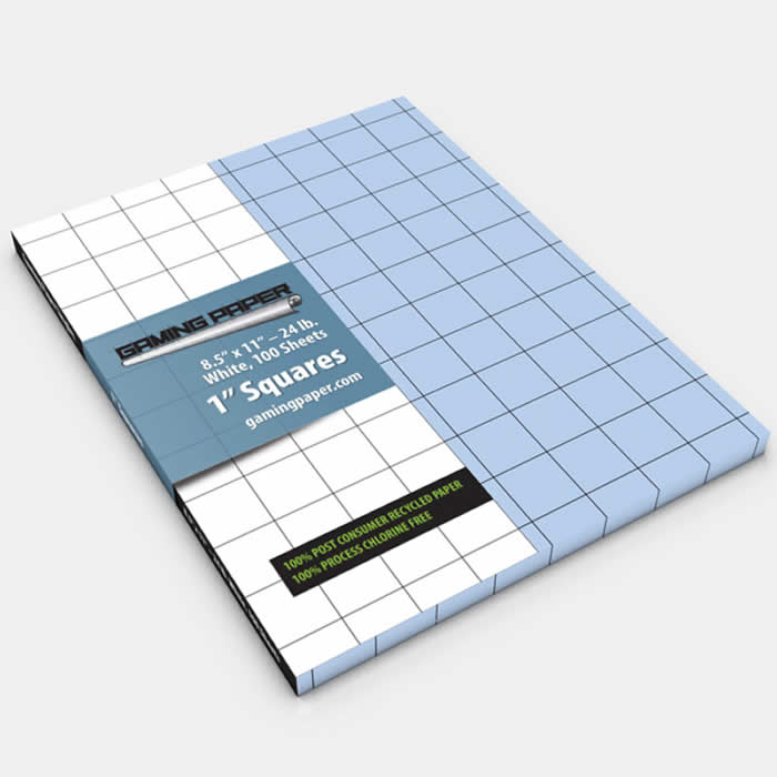 GGP1201 Blue Gaming Paper 1in Squares Singles (100 Sheets) Main Image