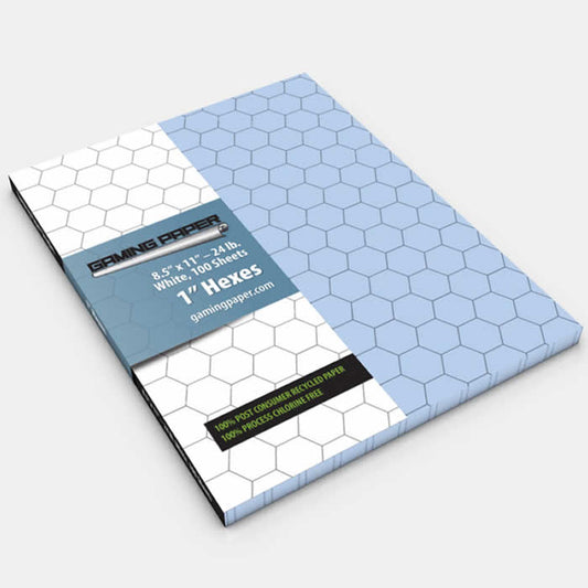 GGP1202 Blue Gaming Paper 1in Hex Singles (100 Sheets) Main Image