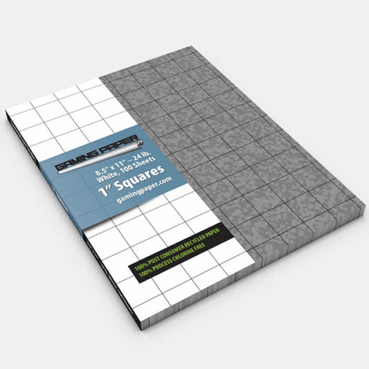 GGP1901 Grey Cobblestone Gaming Paper 1in Squares Singles (100 Sheets) Main Image