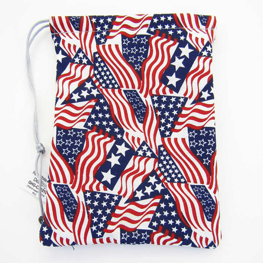 GHGCB1019 Red White and Blue Cotton Gamers Dice Bag (5in x 7in) Main Image