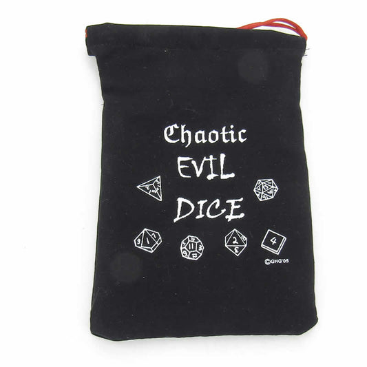 GHGCB1025 Chaotic Evil Dice Bag 7inx5in Drawstring Gallant Hands Gamers Gear Main Image