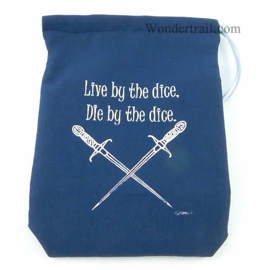 GHGCB1026 Live Or Die By The Dice Bag 7inx5in Drawstring Gallant Hands Gamers Gear Main Image
