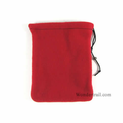 GHGFL3002 Red Fleece 2-Pocket Gamers Dice Bag 7inx5in Drawstring Main Image