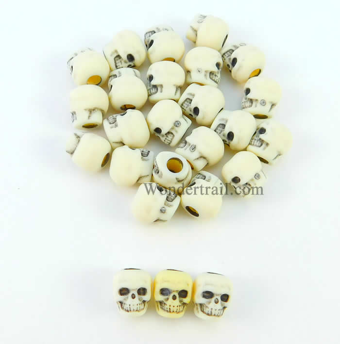 GHGSC2302 Ivory Skull Counters 1 Pack of 25 Gallant Hands Gamers Gear Main Image