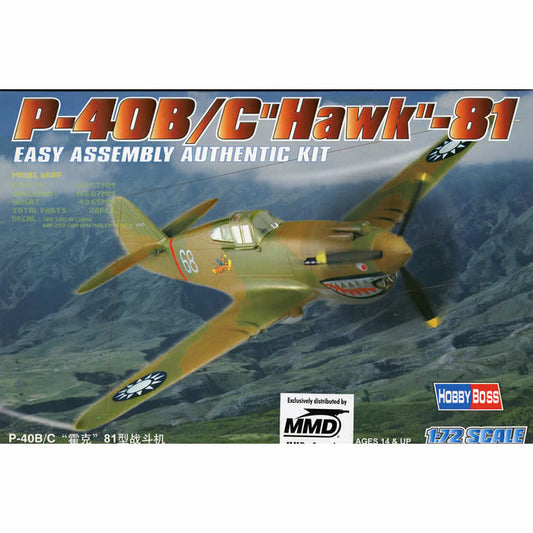 HBM80209 P-40B/C Hawk 81A 1/72 Scale Plastic Model Kit Hobby Boss Main Image