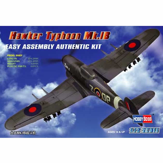 HBM80232 Hawker Typhoon Mk.1B 1/72 Scale Plastic Model Kit Hobby Boss Main Image