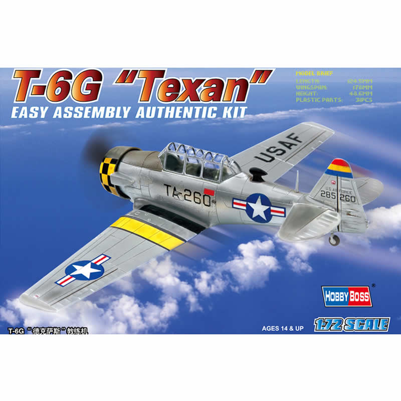 HBM80233 T-6G Texan 1/72 Scale Plastic Model Kit Hobby Boss Main Image