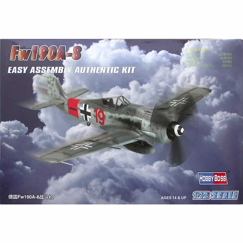 HBM80244 Fw190A-8 Focke Wulf 1/72 Scale Plastic Model Kit Hobby Boss Main Image