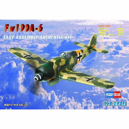 HBM80245 Fw190A-6 Focke Wulf 1/72 Scale Plastic Model Kit Hobby Boss Main Image