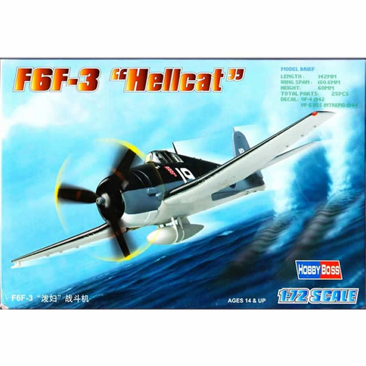 HBM80256 F-6F-3 Hellcat 1/72 Scale Plastic Model Kit Hobby Boss Main Image