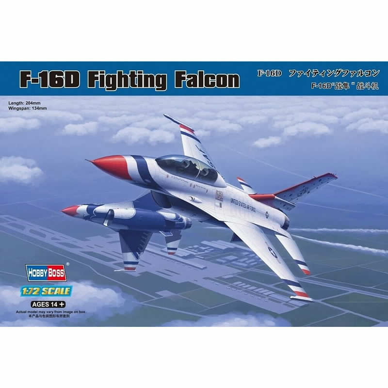 HBM80275 F16D Falcon 1/72 Scale Plastic Model Kit Hobby Boss Main Image