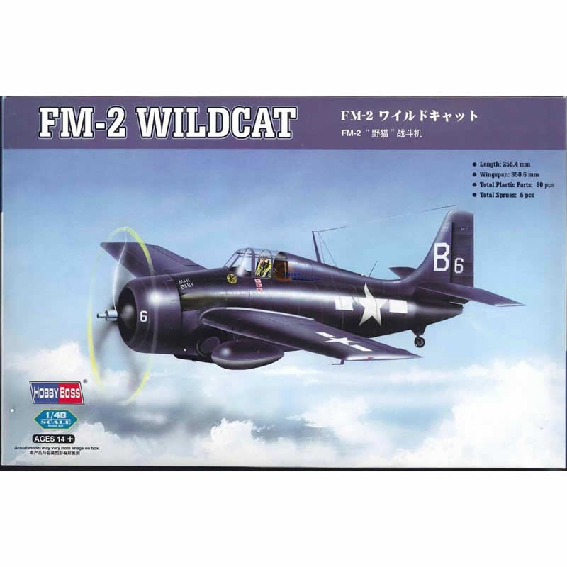 HBM80330 FM-2 Wildcat 1/48 Scale Plastic Model Kit Hobby Boss Main Image