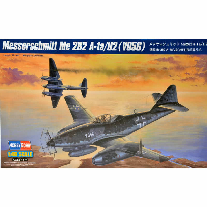 HBM80374 Messerschmitt 262 A-1 U2 1/48 Scale Plastic Model Kit Hobby Boss Main Image