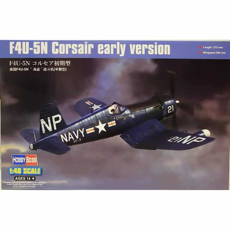 HBM80390 F4U-5N Corsair 1/48 Scale Plastic Model Kit Hobby Boss Main Image