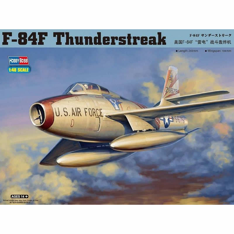 HBM81726 F-84F Thunderstreak 1/48 Scale Plastic Model Airplane Kit Main Image