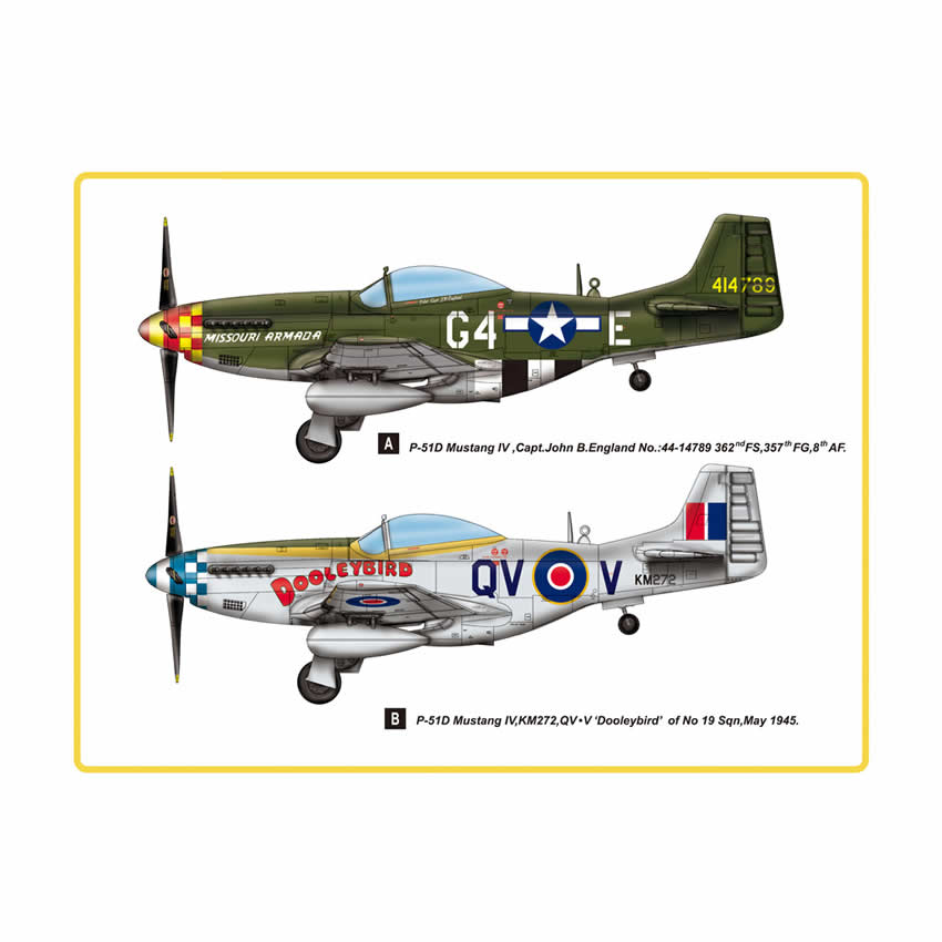 HBM85802 P-51D Mk.IV Mustang 1/48 Scale Plastic Model Kit Hobby Boss Main Image