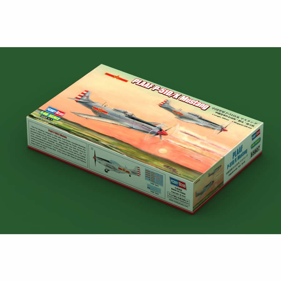 HBM85807 PLAAF P-51D/K Mustang 1/48 Scale Plastic Model Kit Hobby Boss 2nd Image