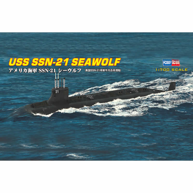 HBM87003 USS Seawolf Attack Submarine 1/700 Scale Model Kit Hobby Boss Main Image