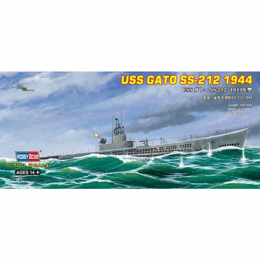 HBM87013 USS Gato SS212 1944 1/700 Scale Plastic Model Kit Hobby Boss Main Image