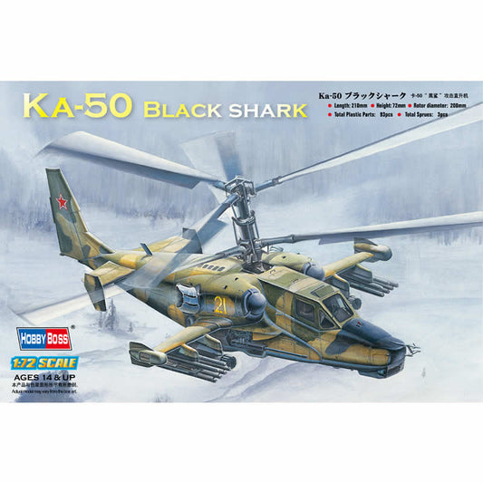 HBM87217 KA50 Black Shark Attack Helicopter 1/72 Scale Plastic Model Kit Main Image