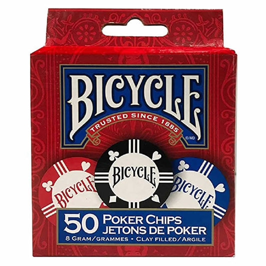 JKR1006264 Clay Poker Chips 8 Gram 50ct Bicycle Main Image