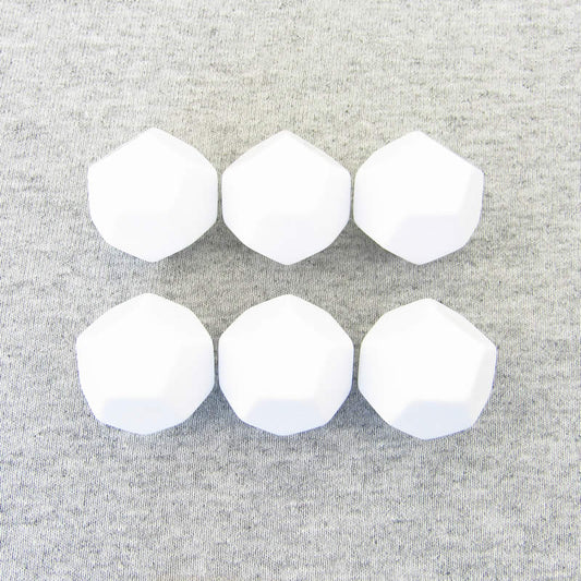 KOP01415 White Opaque Blank 12 Sided Dice (D12) 25mm (1in) Set of 6 Main Image