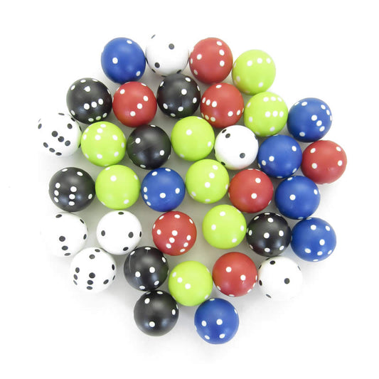 KOP01750 Round Assorted Colors Dice D6 22mm (7/8in) Bulk Pack of 36 Main Image